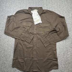 First Tactical V2 Tactical Long Sleeve BDU Shirt Brown Button 111006 Mens Sz M